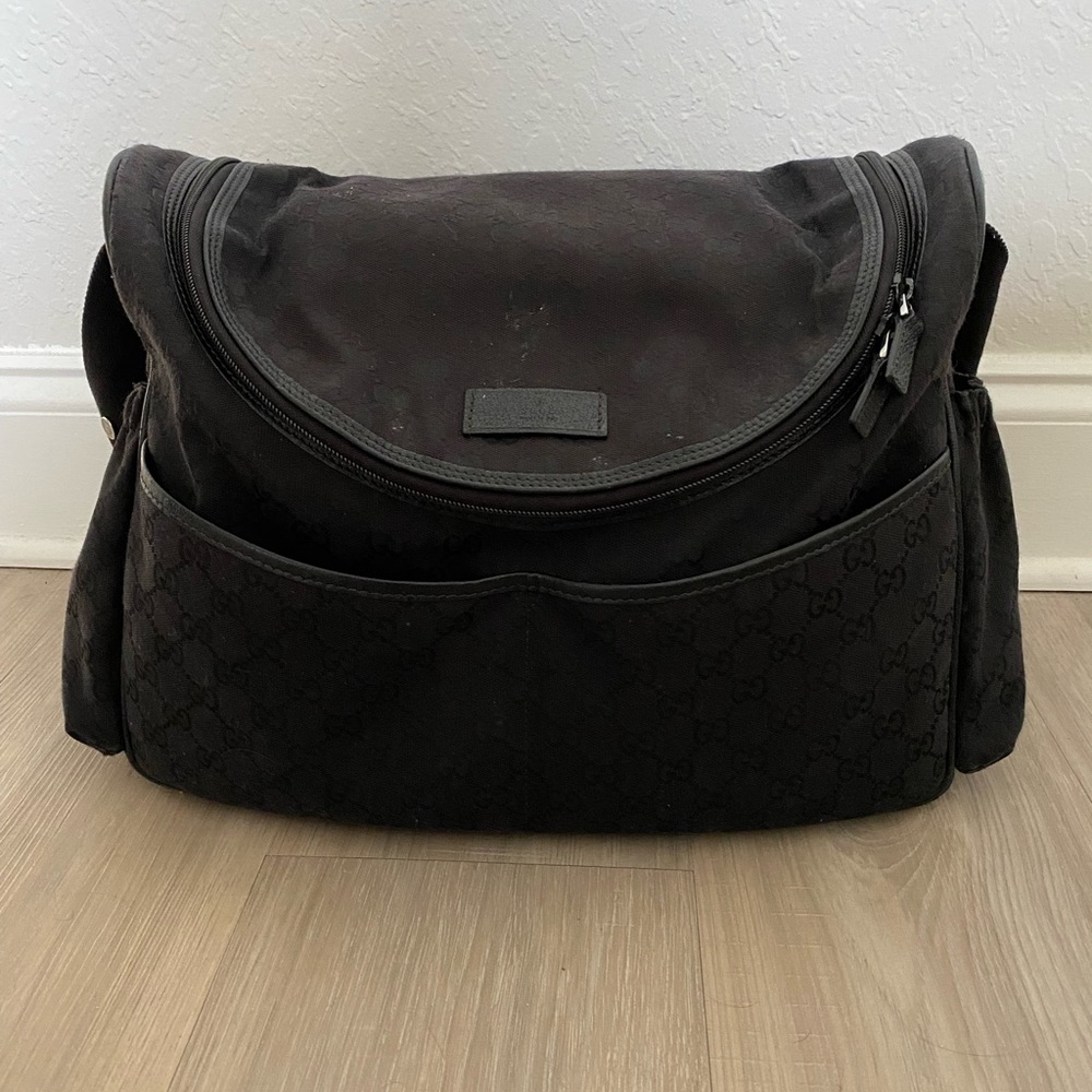 Black Gucci Diaper Bag